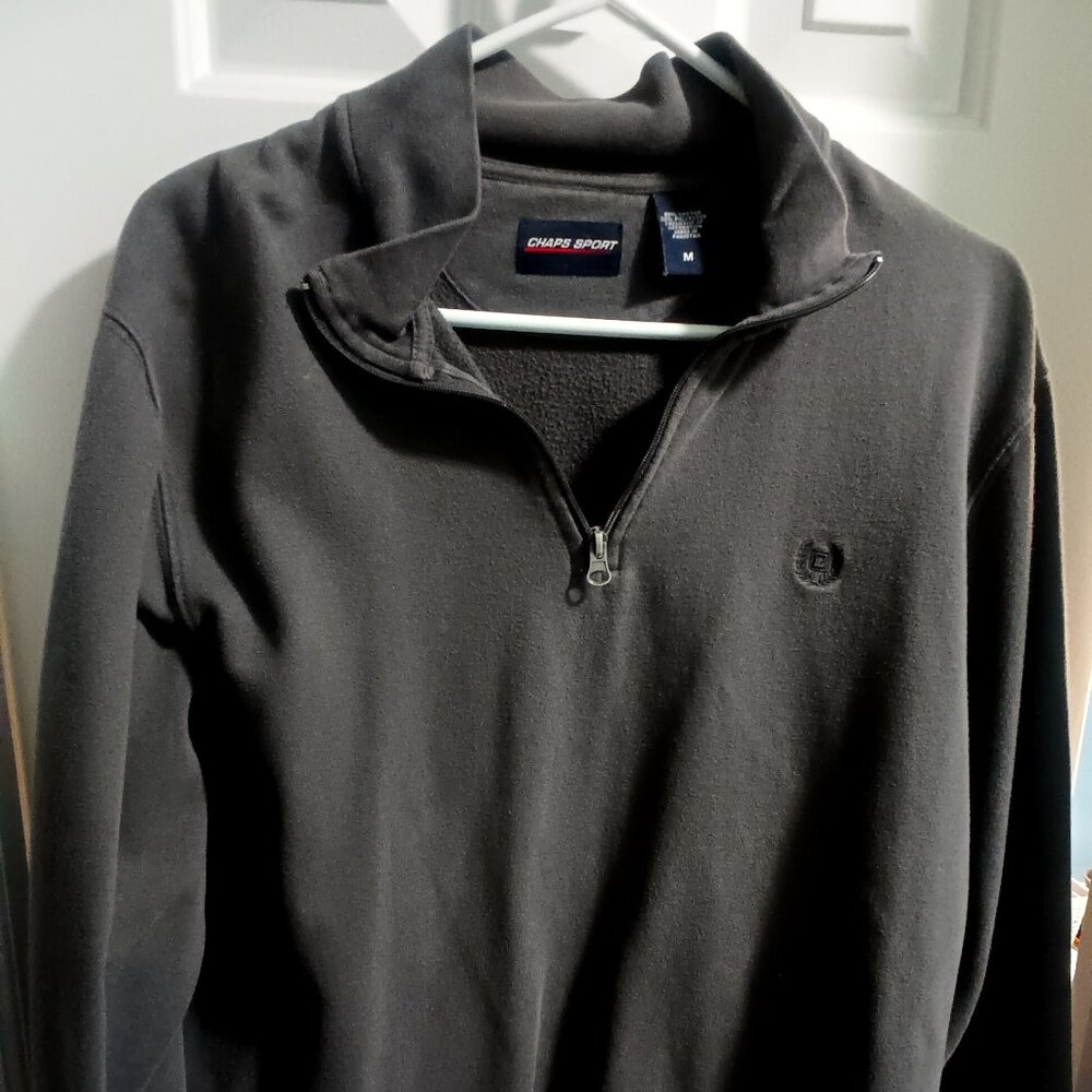 Chaps gray quarter zip up long sleeve